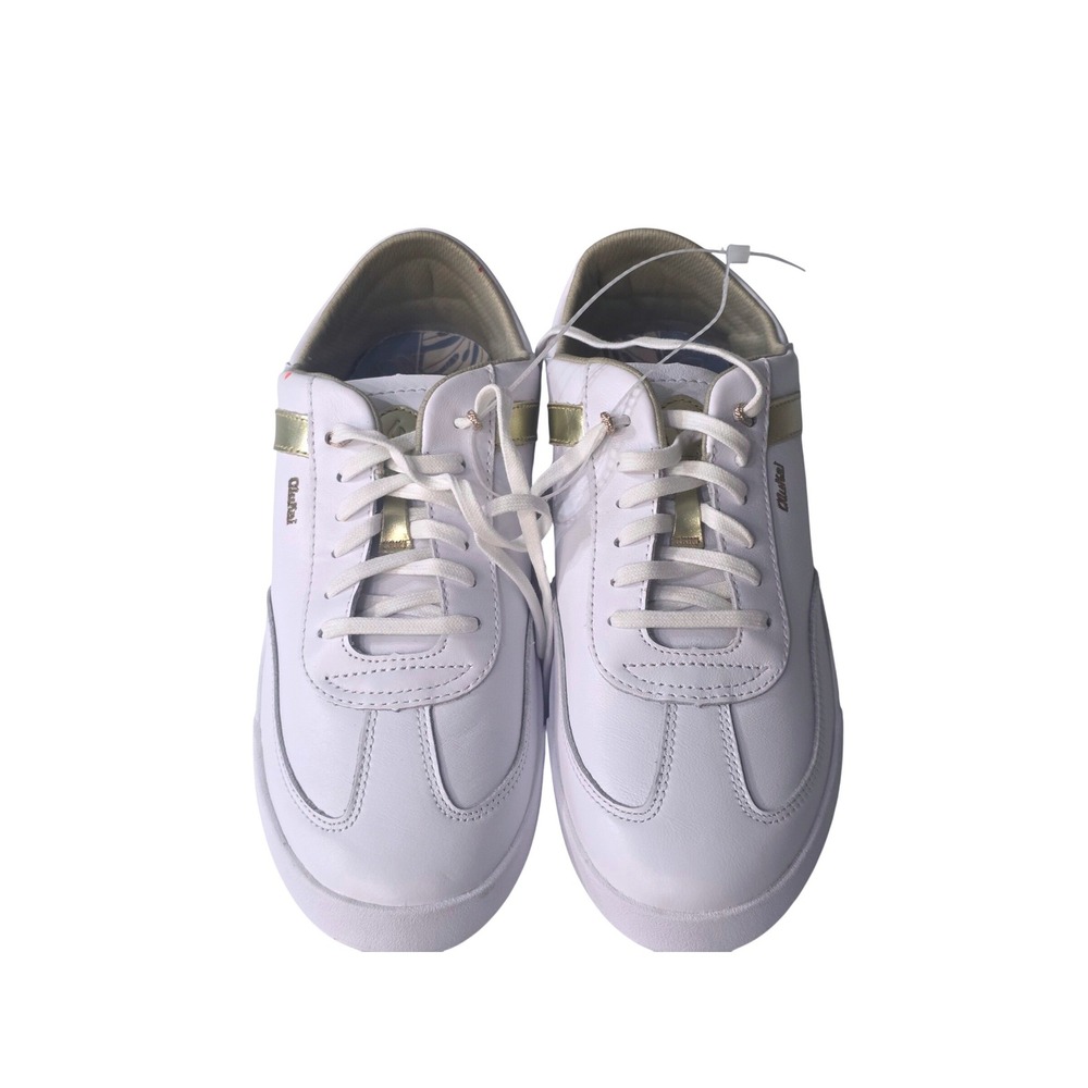 OluKai Pehuea Li Womens White Gold Leather Lace Up Fashion Sneakers Shoes Sz 11w - Picture 4 of 9